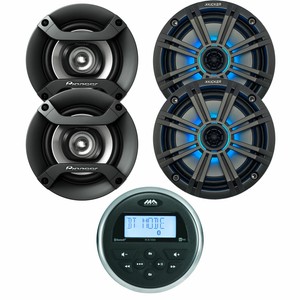 Marine Audio Bluetooth Radio, 2x Kicker 