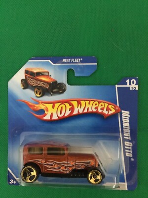 2009 Hot Wheels Heat Fleet Midnight Otto Col. #126 (Gold 3 Spoke)SHORT CARD b160