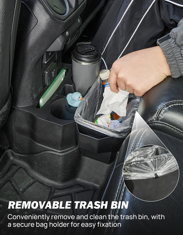 JOYTUTUS Backseat Cup Holder Organizer for 2018-2025 Wrangler JL Gladiator JT - Image 3 of 4