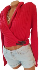 Kuschelige Strickjacke Pullover Gr. 44/46 L rot Bolero Homewear NEU 947274