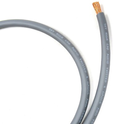 4 Gauge AWG SILVER Power Ground Wire Sky High Car Audio Sold By The Foot GA ft 