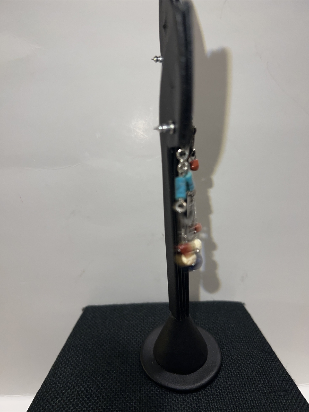 Silvertone cascade Beaded Chain post stud dangle … - image 3