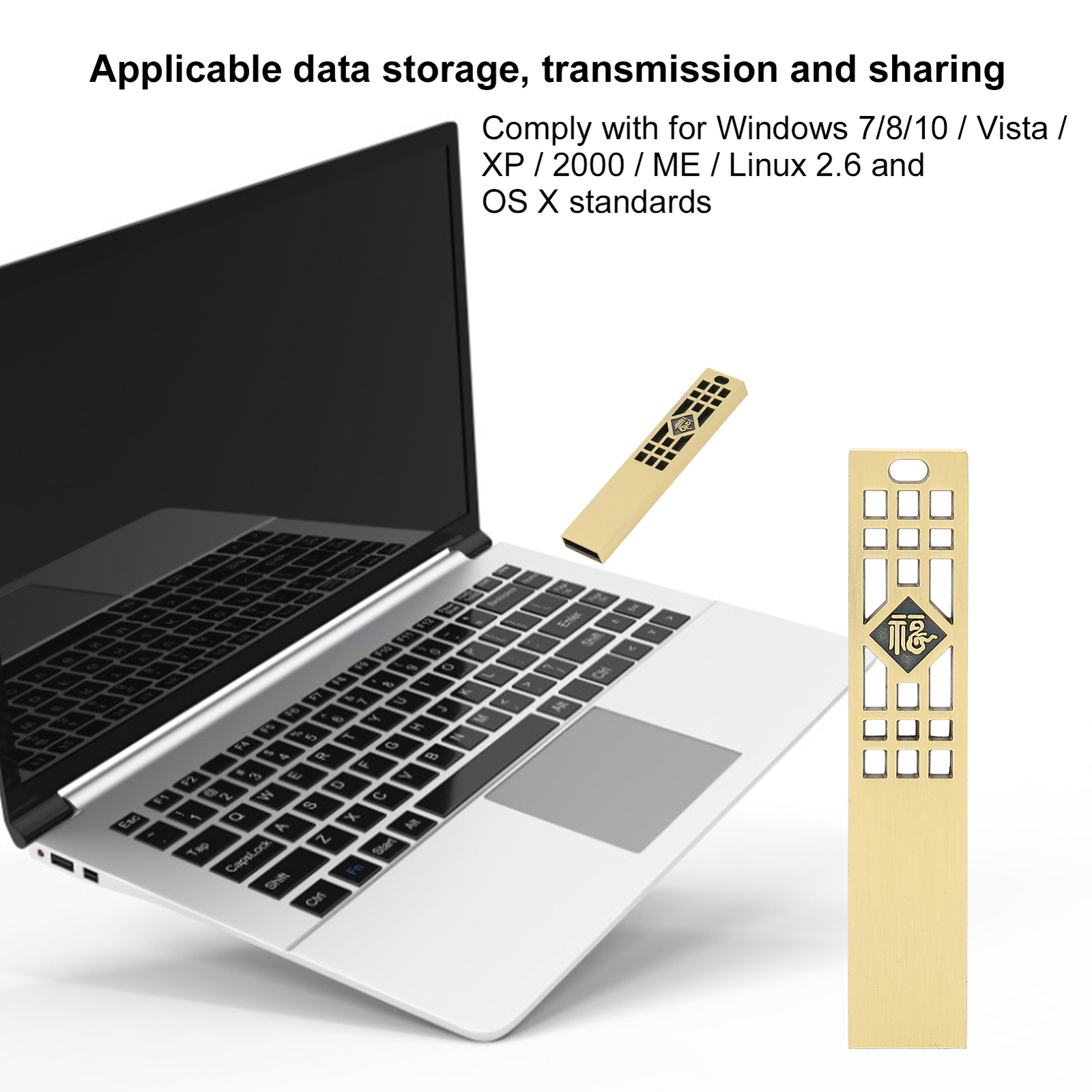 USB Flash Disk Portable Waterproof Metal 2.0 Drive Storage Memory Stick For