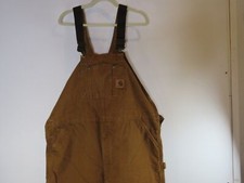 NWT Carhartt Quilted Lined Duck Bib Overalls Mens 44x30 Double Knee R27 BRN USA