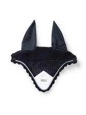 Equestrian Stockholm Ear Net Midnight White Edge - Full