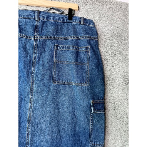 NWT Vintage New Horizon Jean Skirt 22 XL Denim Cargo Midi Button 90s Deadstock - Picture 12 of 18