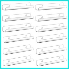 Vinyl Wall Mount, 12 Pack 12 inch Clear Acrylic Album Record Holder Display, ...