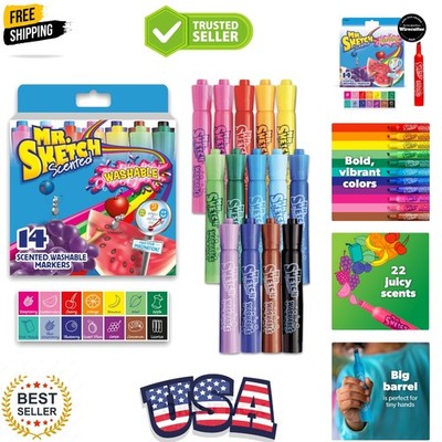 Scented Markers, Chisel Tip, Assorted Colors, 14 Count - Fun for Kids, Colori...