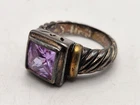 Sterling Silver Marked 925 Purple Gemstone Ring Sz 7.5 Spinal Amethyst Tourmalin