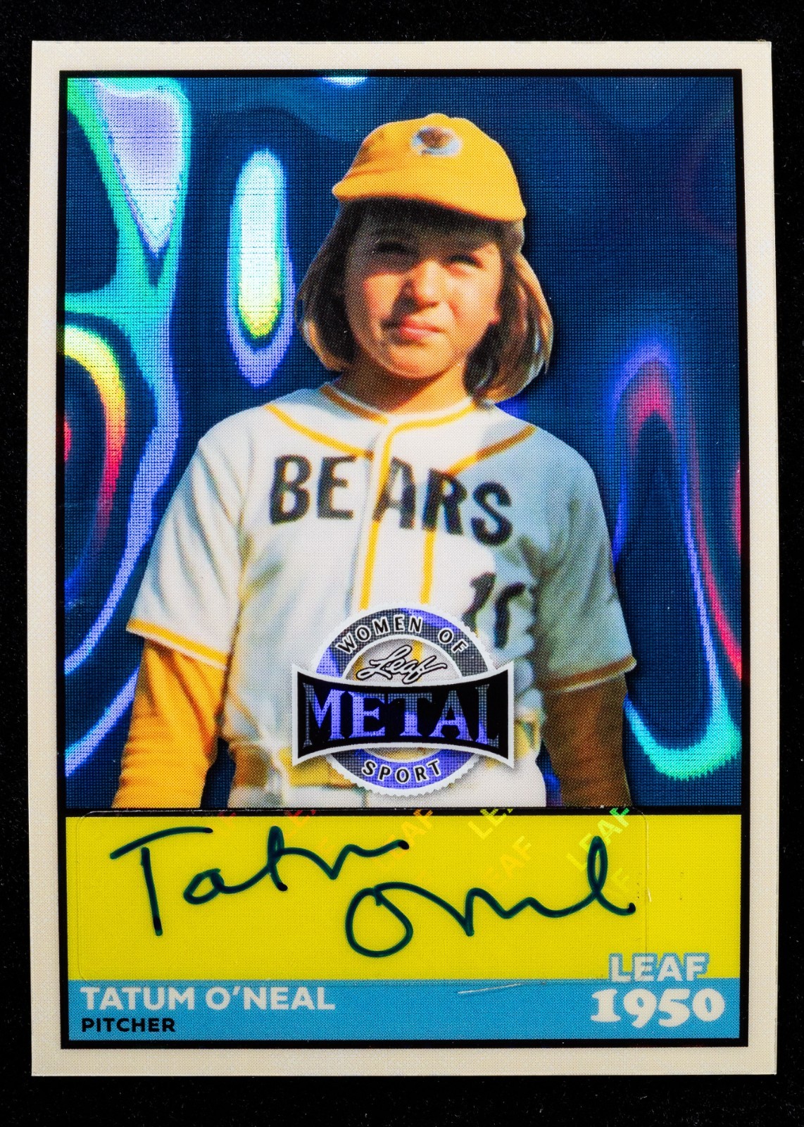 Tatum O'Neal Auto 1/1 2026 Leaf Metal Women of Sport 1950 Bad News Bears view 1