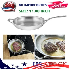 11-inch, 18/10 Stainless Steel, Proline Fry Pan With Helper Handle, Convenient