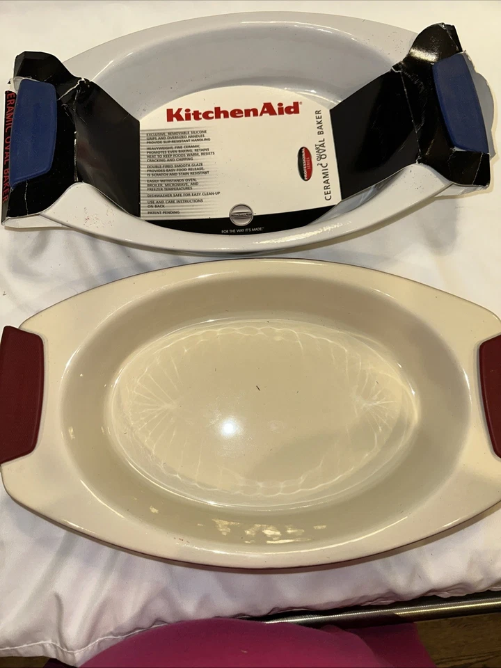 KitchenAid Juego de Cápsulas Cerámicas 2 Piezas Blanco y Rojo Nuevo Caja Abierta Foto 4 de 4