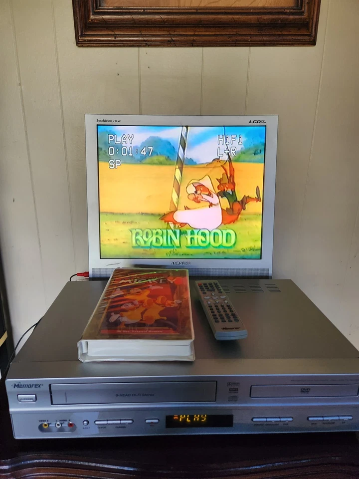 Memorex MVD4544 DVD VHS Combo 6 cabezales Hi-Fi estéreo con DVD remoto no lee disco Foto 3 de 4