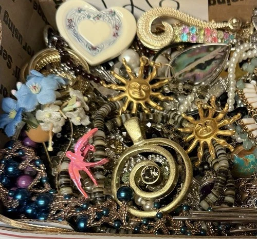 Vintage & Modern Some Signed Costume Jewelry Lot Full Small Priority Box # 126