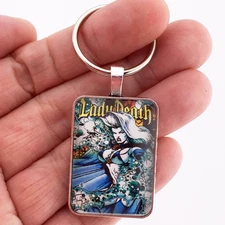 Lady Death The Odyssey #4 Cover Key Ring or Necklace BAD GIRL Comic Book Jewelry