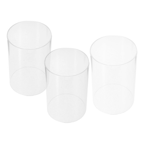 Set de 3 bougeoirs en verre strié 6x6x7cm