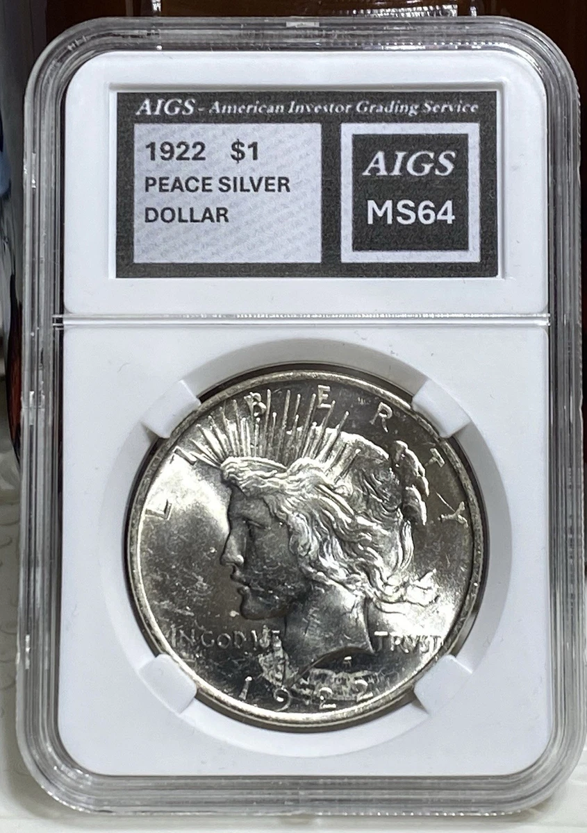1922 ブラジル 500R銀貨　独立記念NGC MS64 25+ Silver MS 64 Graded 1922 Year Peace Dollars (1921-1935) for