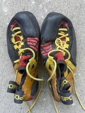 La Sportiva Genius Shoes Climbing Red/Yellow 40 Vibram 7.5 Mens 8.5 Womens