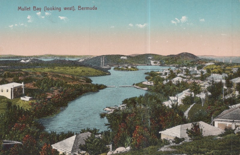 Mullet Bay, (Looking West) Bermuda Vintage 1915 Postcard