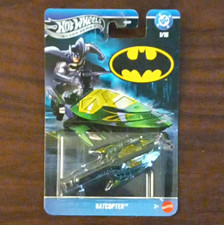 Hot Wheels Batman Batcopter Silver Series 1:64 Diecast Green Yellow 2015 CBK58
