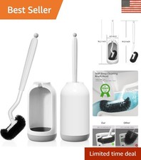 2 Pack Toilet Brush Set - Curved Bristles for Deep Corner Cleaning in Elegant...