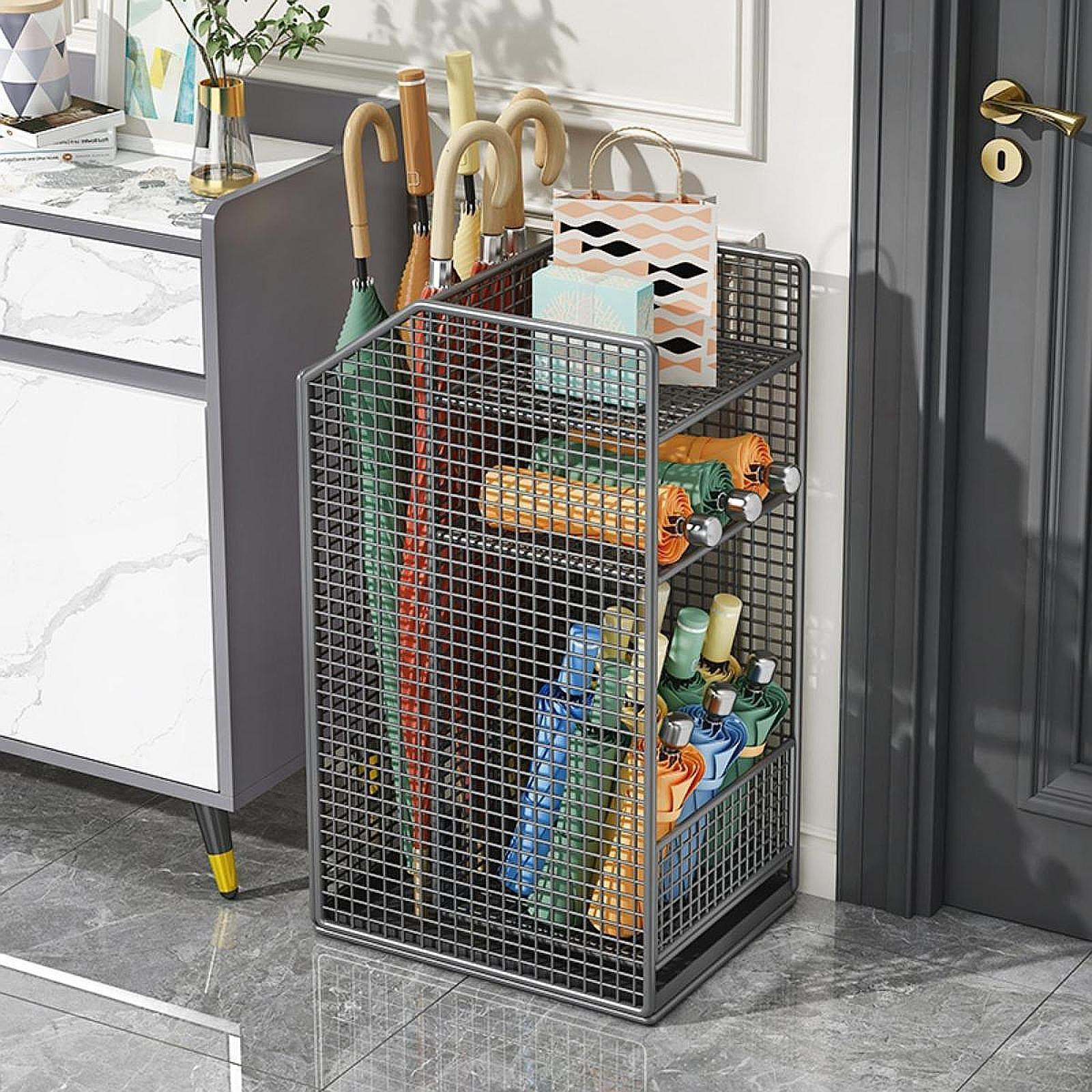 Portable Entryway Umbrella Stand with Drainage - Compact and Stylish Umbrella Rack for Drying Wet Umbrebles, Perfect for Home, Office, or Outdoor Use