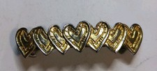 Vintage Gold Tone Heart Design Hair Barrette Clip