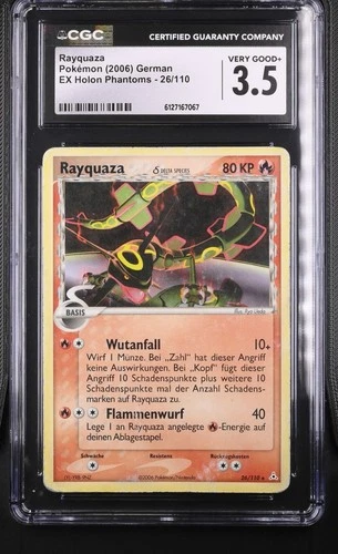 Rayquaza Delta Species 26/110 EX Holon Phantoms Pokemon Card CGC 3.5 German