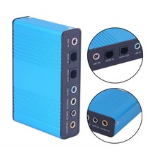 Blue USB Optical Audio Output Adapter External Sound Card 6 Channel 5.1 SPDIF MU