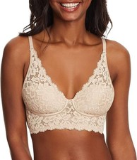 NWT Maidenform Lightly Lined Convertible Lace Bralette Paris Nude 34D