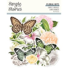 Crafts SS Floral Bits Vintage Junk Drawer Butterflies Flowers Bouquets Roses