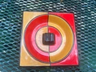 Royal Haeger 1960s ashtray Ben Seibel design Japan import orange and yellow MCM