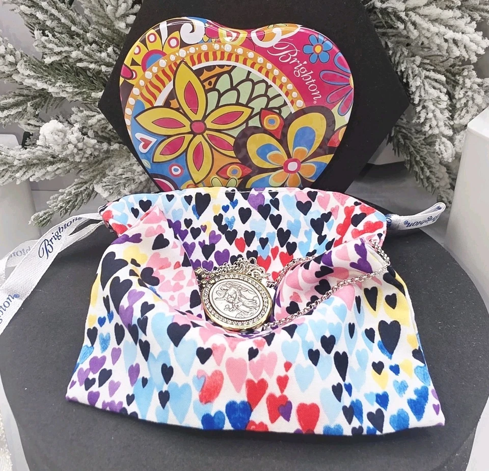 NWT Brighton Art & Soul Guardian Angel Necklace Dual Tone Gift Bag & Tin 20" - Image 2 of 4