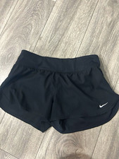Nike Women's Black Athletic Running Shorts Solid Logo Elastic Waist Size S