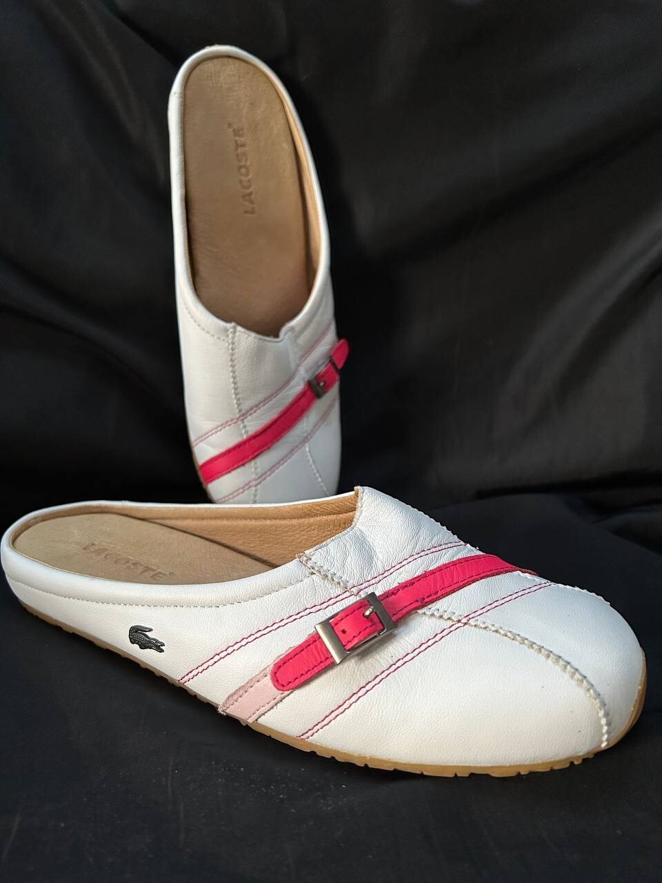 PANTOFOLA D’ORO Raro Lacoste Izod Thea Mule PinkLike NUOVO Condizioni Taglia: 5 UK 38 EUR 7 USA.