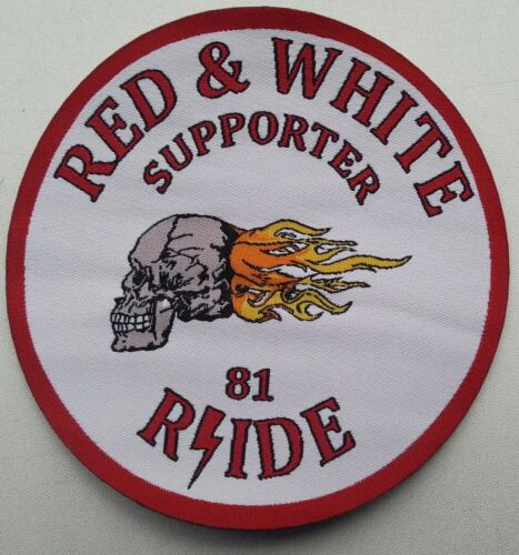 Woven Patch SUPPORTER 81 White Angels Red Hells Riders Badge on Vest Jacket Hat