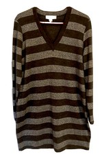 Michael Kors Sweater Dress Metallic & Black stripped