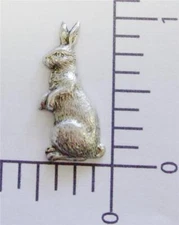 42154          3 Pc.- Matte Silver Oxidized Rabbit Brass Jewelry Finding