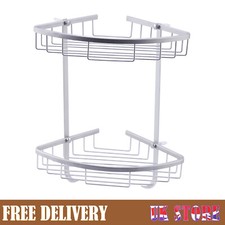 2Tier Corner Shower Caddy Bathroom Storage Shelf Rack Basket Organiser Tidy Tray