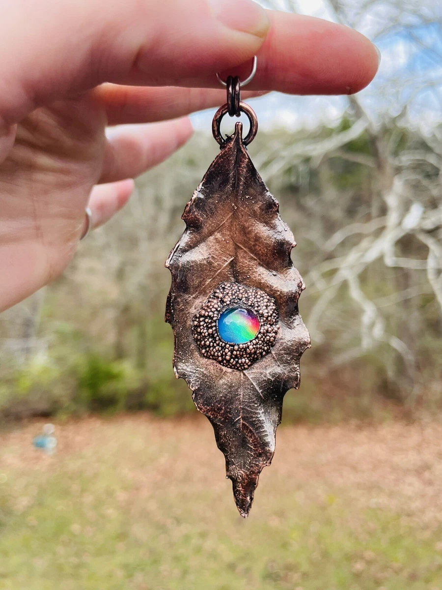 Copper hotsell leaf pendant