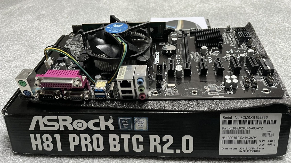 Bios Asrock H81 Pro Btc+ ASRock H81 Pro BTC PCIE For Crypto With Intel  G1840 With