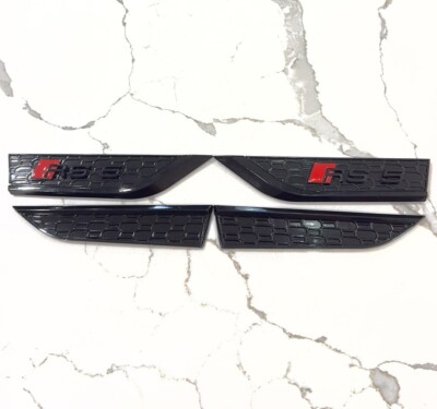 NEW Audi RS5 (B9) Blackline Fender Badge Door Emblems Black 4-set Logo Full Set