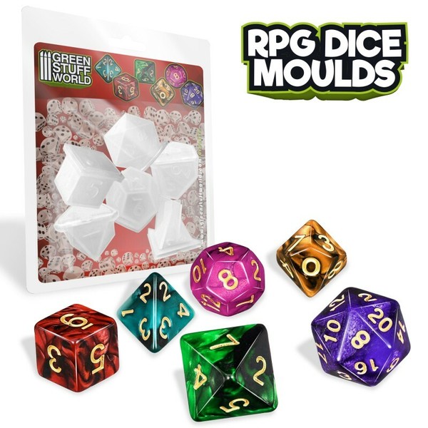 Moldes Dados Rol RPG - crea tus dados de juegos de rol wargames con resinas