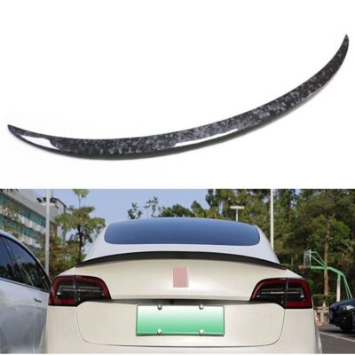 Carbon fiber rear spoiler Fit for Tesla Model Y 2020-2023 Roof Lip forging grain