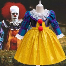 kids Joker Cosplay Circus Clown Dress Costume Girls Dress