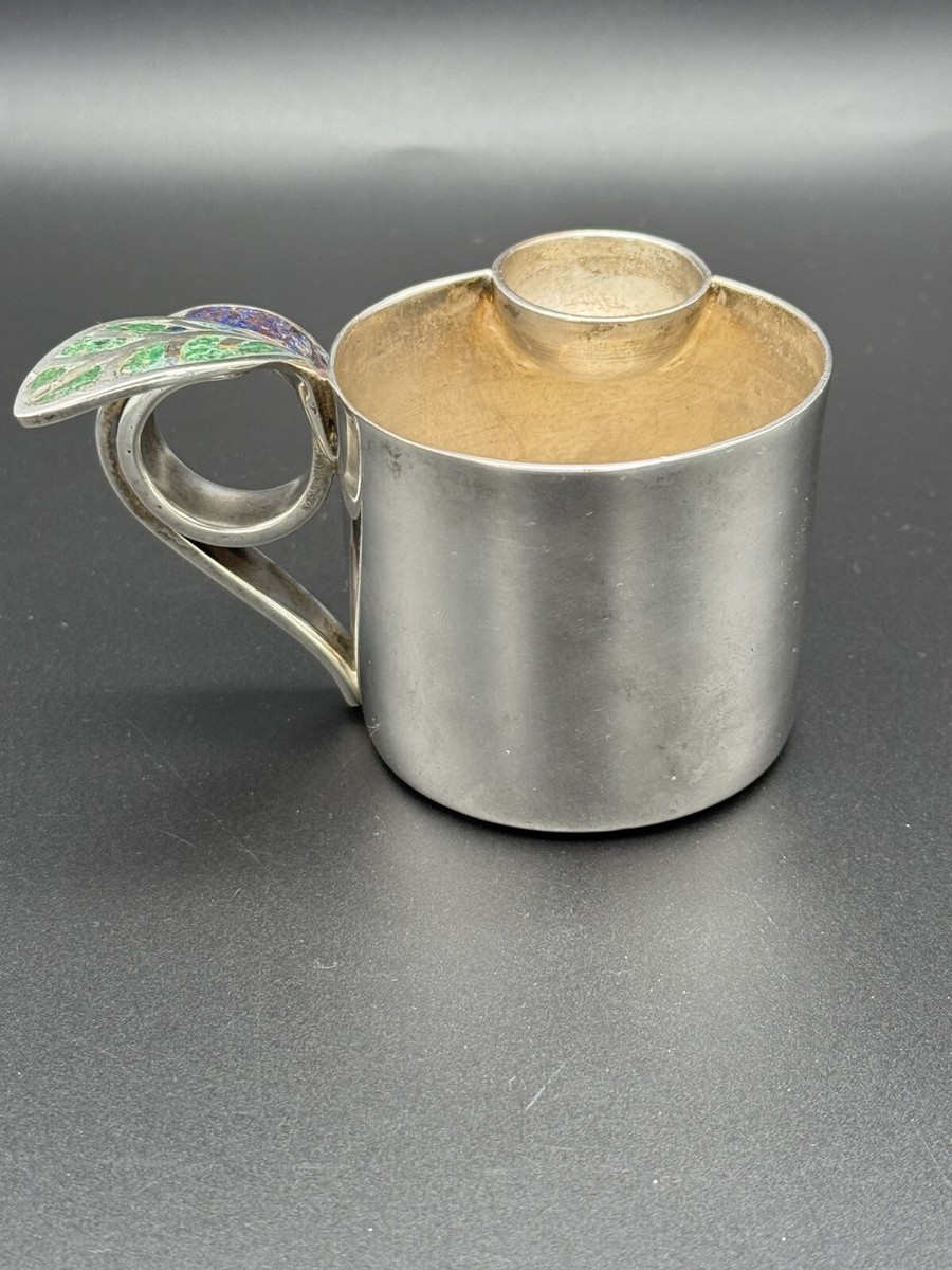 VTG Los Castillo Taxco Silver Plate Plateado Honey Cup w
