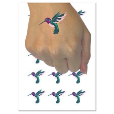 Hummingbird Sketch Temporary Tattoo Water Resistant Fake Body Art Set