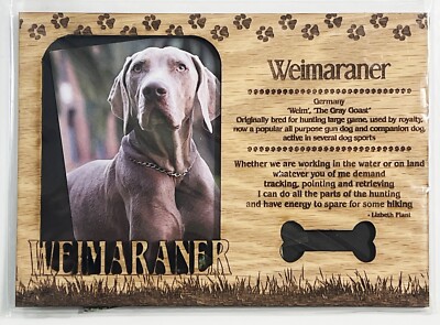 WEIMARANER Dog Profile Laser Engraved Wood Picture Frame Magnet