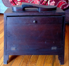 Antique STANLEY Large Original Empty Wooden Shoe Shine & Buffer Box Made in USA