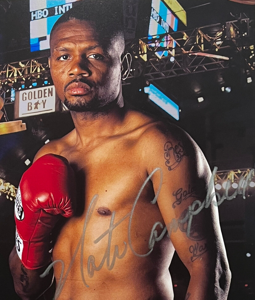 Nate Galaxy Warrior Campbell Boxing Champion Autographed 8x10